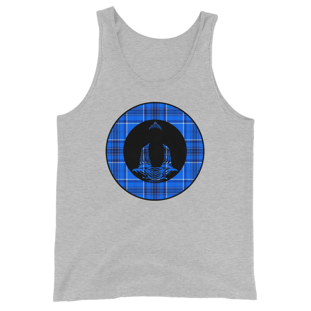 Buddha on Blue Plaid4 (avail. in 4 colors)