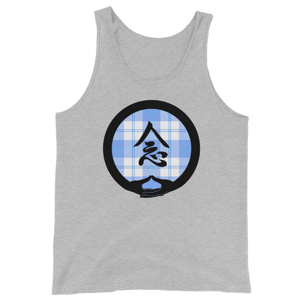 Mudra-Mindfulness on Light Blue Plaid (avail. in 3 colors)