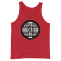 Mindfulness with Dhyana Mudra - on White-Red-Black Plaid (avail. in 3 colors)