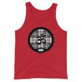 OM with Dhyana Mudra - on White-Red-Black Plaid (avail. in 3 colors)