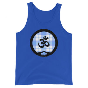 Mudra-Om on Light Blue Plaid (avail. in 3 colors)