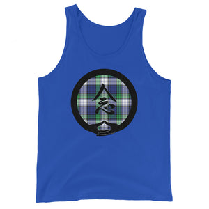 Mudra-Mindfulness on BlueGreen Plaid (avail. in 3colors)