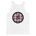 OM with Dhyana Mudra - on Pink Plaid2 (avail. in 2 colors)