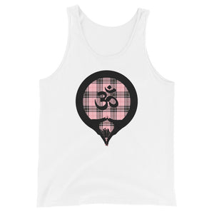 Yoni Mudra-Om on Pink Plaid2 (avail. in 2 colors)