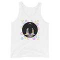 Buddha-with Multi-color Circles on White Tank