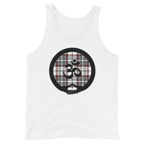 Mudra-OM on White-Red-Black Plaid (avail. in 3 colors)