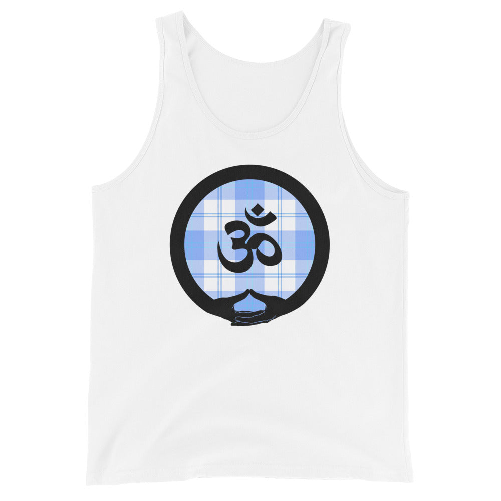 Mudra-Om on Light Blue Plaid (avail. in 3 colors)