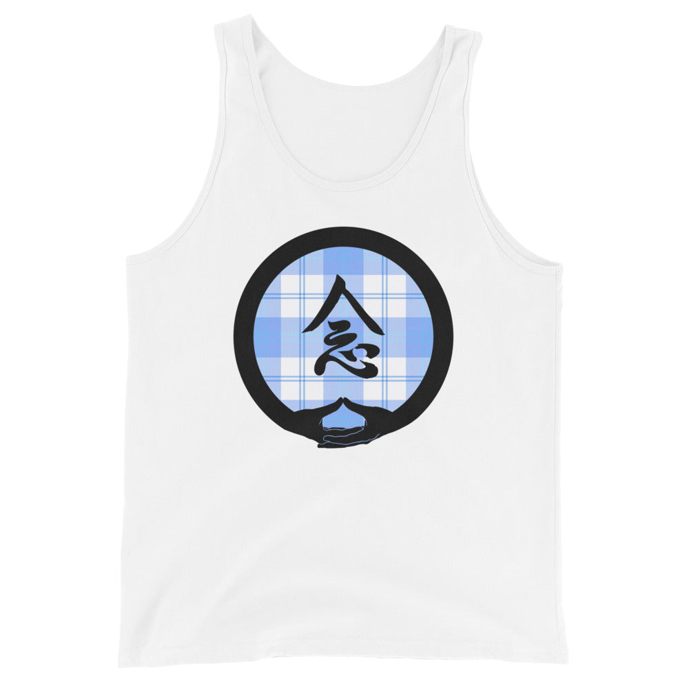 Mudra-Mindfulness on Light Blue Plaid (avail. in 3 colors)